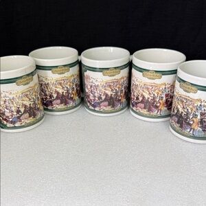 Currier & Ives "Central Park Winter 1862" coffee mugs (5)